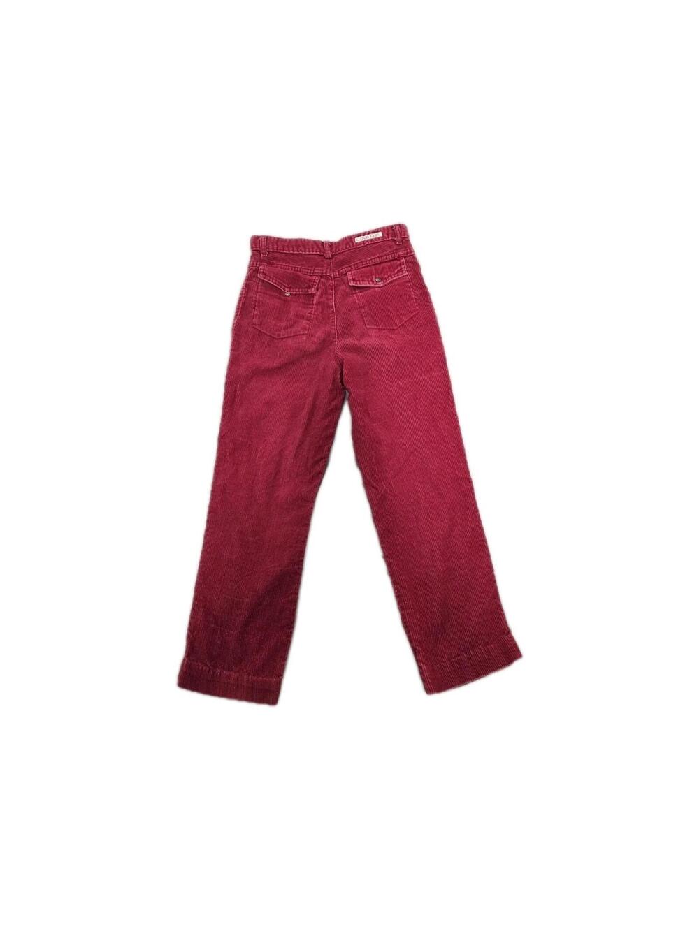 Calvin Klein Juniors Corduroy Pants Burgandy High Waist Straight Leg Sz10 1990s